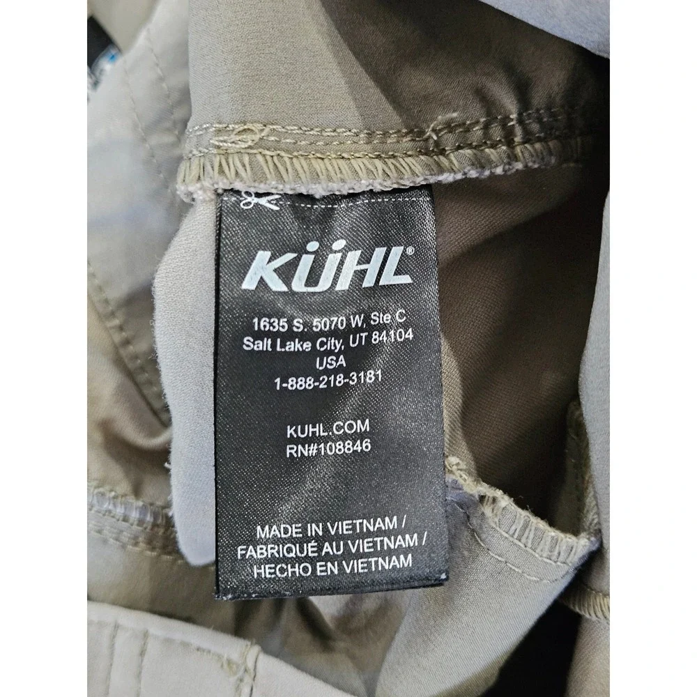 Kuhl Mens Khaki Tan Renegade Hiking Cargo Shorts Size 38‎ Outdoor Casual
